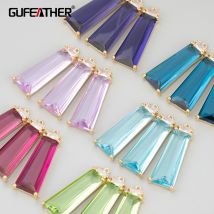 GUFEATHER,4pcs/lot,ME94,jewelry accessories,18k gold rhodium plated,copper,glass,hand made,charms,jewelry making,diy pendants