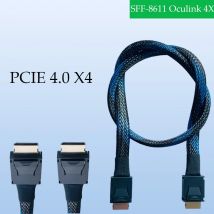 ADT-Link PCIE4.0 x4 Gen4 SFF8611 auf SFF-8611 Verlängerungskabel Oculink 4X versilbertes Kabel für GPU Solid State Festplatte