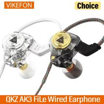 QKZ AK3 FiLe Auricolare cablato con microfono HiFi Monitor musicale Cuffie per bassi Cuffie con cancellazione del rumore per auricolari da gioco sportivi