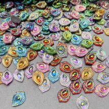 40Pcs13x18mm new water droplet/feather AB  flat back rhinestone suitable for jewelry making DIY clothing decoration rhinestone