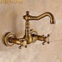 . Kitchen Faucet torneira wall mounted Antique Brass Swivel Bathroom Basin Sink Mixer Tap Crane,YT-6035
