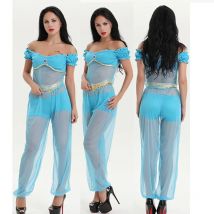 Arabische Prinzessin Jasmin Kostüm Damen Aladdins Jasmine Cosplay Halloween Kostüme für Damen Bauchtanzkleid