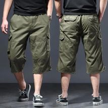 Sommer lose Arbeits kleidung Sieben-Viertel-Herren-Sports horts große lässige Hosen Fat Man Baumwolle Bermuda Q405