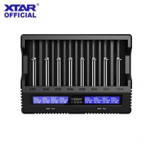 XTAR VC8S Ladegerät Neu erschienenes Ladegerät 8-Slot-Ladegerät Intelligentes, vielseitiges Li-Ion- und Ni-MH-Akkuladegerät mit Typ-C-Eingang und HD-LCD