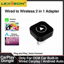 Adapter 2w1 Bezprzewodowy CarPlay i Bezprzewodowy Android Auto AI Smart Box Inteligentne Systemy Samochodowe Do Samochodów Z Przewodowym CarPlay