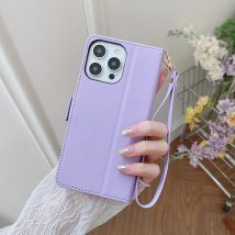 Mode Leder Flip Handy hülle für iPhone 16 Pro Max 16 plus stoß feste Abdeckung 16 Bücherregal Karten fächer Holster mit Riemen