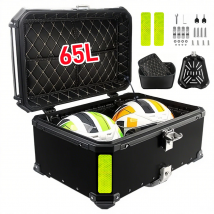 Caja superior Universal para motocicleta de 65L, caja trasera de aluminio para maletero, caja de equipaje trasera, resistente al agua, caja superior de liberación rápida, caja de herramientas para