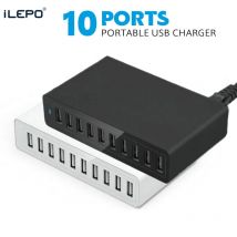 60 W 10 Ports 40 W 5 USB-Anschlüsse Schnellladestation Dock mit Kabel für iPhone iPad Samsung PC Kindle Multi-USB-Ladegerät