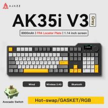 Nuevo teclado para juegos inalámbrico Bluetooth con cable trimododo Ajazz AK35I V3 MAX junta tecla