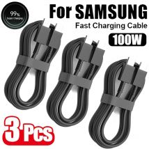 Cavo di ricarica rapido USB tipo C a C da 3 pezzi PD 100W per Samsung Galaxy S22 S23 S24 S25 Plus Note Ultra A53 A54 cavo dati di ricarica