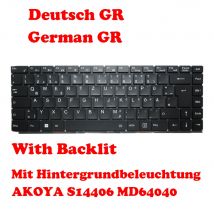 Schwarze Laptop-Tastatur mit Hintergrundbeleuchtung für MEDION AKOYA S14406 MD64040 Deutsch GR/Swiss SW/Belgien BE