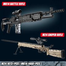 Fucile Militare MK14, Fucile da Battaglia, Fucile da Cecchino M24, Set di Blocchi da Costruzione, Kit di Mattoncini, Giocattoli per Bambini e Ragazzi, Regalo