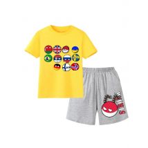 Countryball Polandballs Clothes for Summer Toddler Girls Clothes Children Top Child Tracksuit Boys Suit Child House Clothing