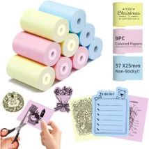 Thermodruckerpapier, 57 x 25 mm, buntes Papier für Mini-Aufkleber, tragbarer Bluetooth-Drucker, 3 farbiges, nicht klebendes Papier, 2,2 Zoll/57 mm