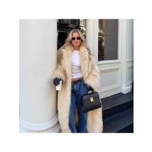 2025 New Temperament Light Beige Long Faux Fur Coat Women Autumn Winter Thickened Warm Fashion Versatile Upper Garment