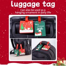 Weihnachtsdekoration, Weihnachtsbaum, Elch, Gepäckanhänger, Koffer, Cartoon-Stil, Silikon, tragbares Reiseetikett für Weihnachten