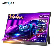 ARZOPA 16,1-calowy przenośny monitor do gier 100% sRGB 144 Hz z wyświetlaczem Mini HDMI typu C dla PS/Steam/Deck/Switch/PC/Mac