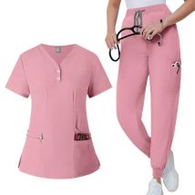 Scrubs Medizinische Uniform Kurzarm Tops + Hosen Pflegeuniform Frauen Pet Shop Arzt Krankenhaus Klinik Chirurgie Arbeitskleidung Scrub Sets