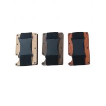 2022 Wood Card Holder Wallet With Cash Strap Slim Business Credit ID Card Holder Men Minimalist Cardholder Luxury Money Clip