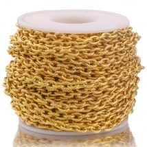 1 Meter Gold Breite 5 mm Edelstahl Twist O-Kette Bulk strukturierte klobige Ketten für Punk Rock DIY