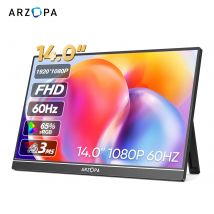 ARZOPA 14.0 pollici 1080P FHD Monitor portatile schermo IPS con USB C HDMI secondo Display esterno per Mac,Laptop,PC,Switch,PS,Xbox