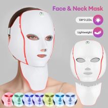 7 Colors LED Facial Mask with Neck LED Light Photon Mask Skin Rejuvenation Anti Acne Beauty Device Face Lifting Firm Massager