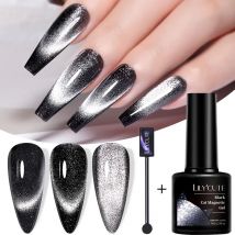 LILYCUTE 7ML Black Cat Magnetic Gel Sparking Glitter Gel Nagellack Semi Permanent Soak Off UV Gel Nail Art mit Magnetstab