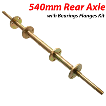 540 mm Hinterachse mit Lagern, Flansche-Set für DIY 49 cc, 50 cc, Mini, 2-Takt, kleines ATV, Go-Kart, kleines Quad, Mountainbike-Teile