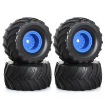 4pcs Monster Truck Wheel Rim Tires Set For 1/18 TRX4M FMS FCX24 W194 Axial RC Crawler Car Upgrade Parts