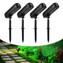 4PCS Luce solare a LED Lampada da parete solare per esterni IP65 Luce da giardino verde Faretti solari Uplights solari per alberi Pathway Yard