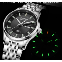 EPOCH Herren-Quarzuhr, leuchtend, 10 Jahre, Lithium-Batterie, WR100M, Saphir, Datum, Tag, Militäruhr, 38 mm
