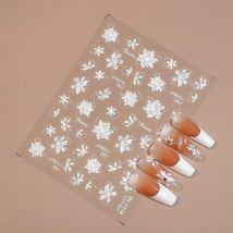 5D geprägte Blumen-Nagelaufkleber, Muschel-Licht-Blumen-Relief-Abziehbilder für Maniküre, DIY, Nagelkunst-Dekorationen