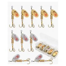 10 Pz 6.7 cm 7g Spinner Cucchiaio Esca In Metallo Richiamo di Pesca Paillettes Crankbait Cucchiaio Esche per Spigola Trota Pesce Persico Luccio Rotante