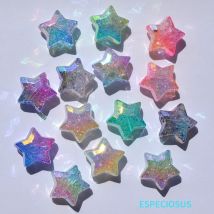 Multi Color Pentagram Cracked Beads UV Plated Gradient Color Star Charms Necklace Pendants Departments DIY Jewelry Accessories