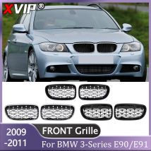 Xvip chrom silber diamanten stil front gitter für bmw 3er e90 e91 2011-2015 lci 325i 328i glänzende einz eilige grills