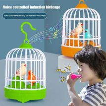Voice Controlled Bird Cage with Colorful Lights Sounds Multifunction Electric Bird Pet Children Toys Kids Early Educational Toy