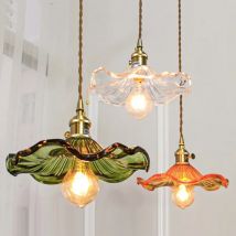 Nordic Stil Einfache LED Anhänger Leuchten Schlafzimmer Wohnzimmer Bar Bunte Glas Kupfer Hängen Lampe Lichter