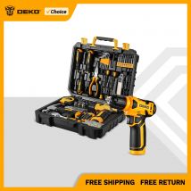 Zestaw narzędzi domowych DEKO, 126 elementów, z wiertarką akumulatorową 8V, zestaw narzędzi dla elektryka, narzędzia do naprawy samochodów, narzędzia do obróbki drewna