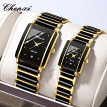 CHENXI 104A Mode Paar Quarz Uhren Einfache Keramik Armband Wasserdicht Elegante Frauen Männer Armbanduhr Liebhaber Uhr montre