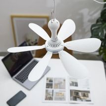 Ventilatore a baldacchino da soffitto silenzioso alimentato tramite USB a 6 foglie con temporizzazione del telecomando Ventilatore sospeso a 4 velocità per tenda da letto da campeggio Nuovo