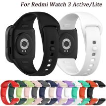Sport-Silikonbänder, Smartwatch-Band, bequemes Armband mit Displayschutzfolie, Armband für Xiaomi Redmi Watch 3, Active Lite