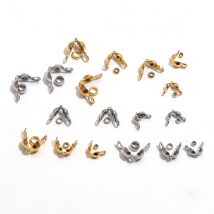 100 teile/los Edelstahl Vergoldet Stecker Verschluss Crimp End Perlen Für Armband Halskette Ketten DIY Schmuck Machen Liefert