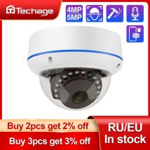 Techage H.265 4MP 5MP Indoor Dome POE Camera Audio unidirezionale custodia antivandalismo in metallo IPC P2P per videosorveglianza CCTV