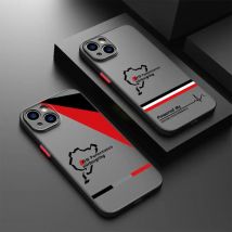 Sport Au-RS Power DI Handyhülle für iPhone 15 16 Pro Max 14 Plus 12 13 11 Pro Max SE 7 8 14 Pro XR XS Mattschwarzer Rand