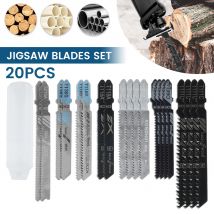 20 Stück profession elle Stichs äge blätter Set T-Welle hcs verschiedene Stichs äge blätter für Metall Holz Kunststoff Schneiden einschl ießlich Kunststoff box