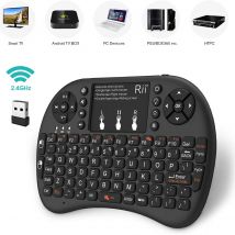 Rii i8+ Mini tastiera wireless Tastiera wireless da 2,4 GHz con touchpad per Android TV Box, PC, laptop, Smart TV, HTPC