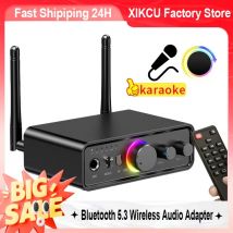XIKCU RGB Bluetooth 5,3 Sender Empfänger DAC/AUX/RCA/USB/Koaxial/Optisches Mikrofon Karaoke Hifi DSP Wireless Audio Adapter