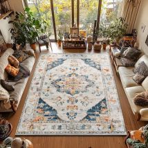 RAKKS Vintage Bohemian Marokkanischer Stil, rutschfest, für den Eingang, kleine Bodenmatte, Wohnzimmer, Esszimmer, Arbeitszimmer, Sofa, Nachttisch, Samtteppich