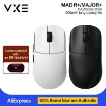 ATK VXE MAD R/R MAJOR Batteria a lunga durata Mouse da gioco wireless leggero Dual-Mode PAW3395 3950 Mouse ergonomici Standard 8K