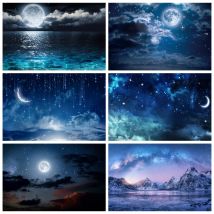 Nacht Sternenhimmel Wolke Hintergrund Fotografie Mond Stern Weltraum Universum Planet Erde Baby Geburtstag Porträt Hintergrund Fotostudio